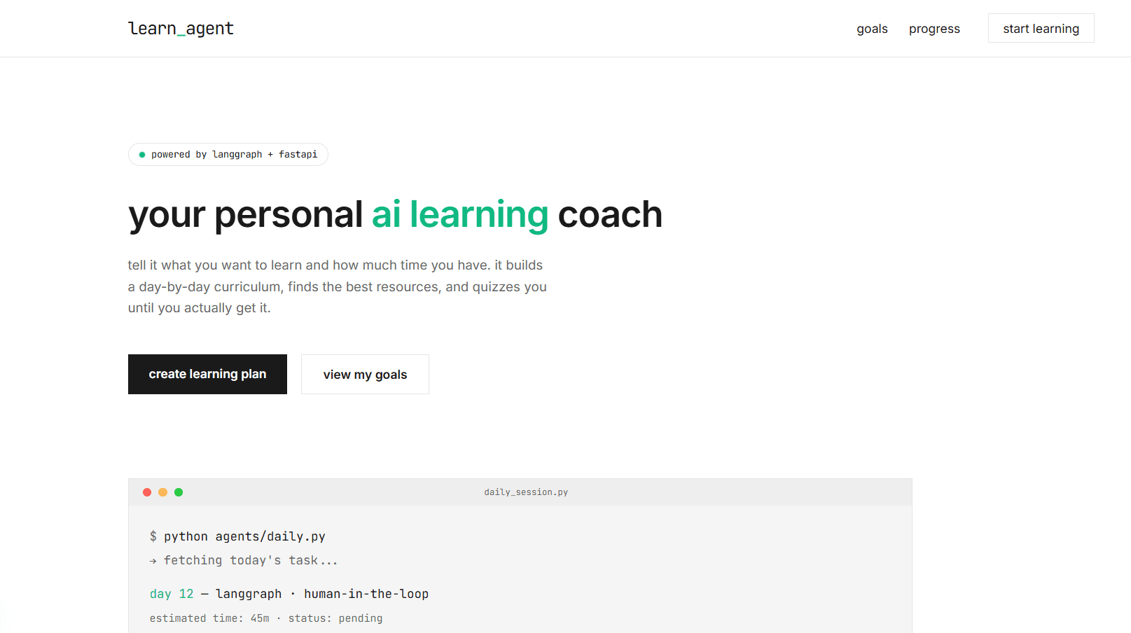 landing page