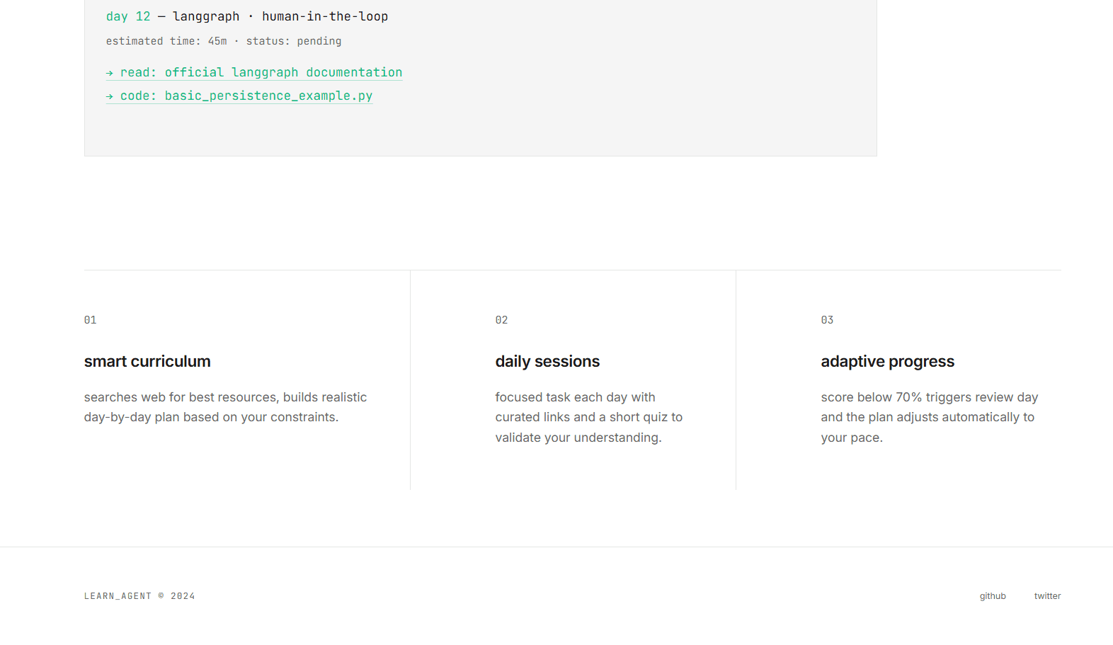 landing page footer
