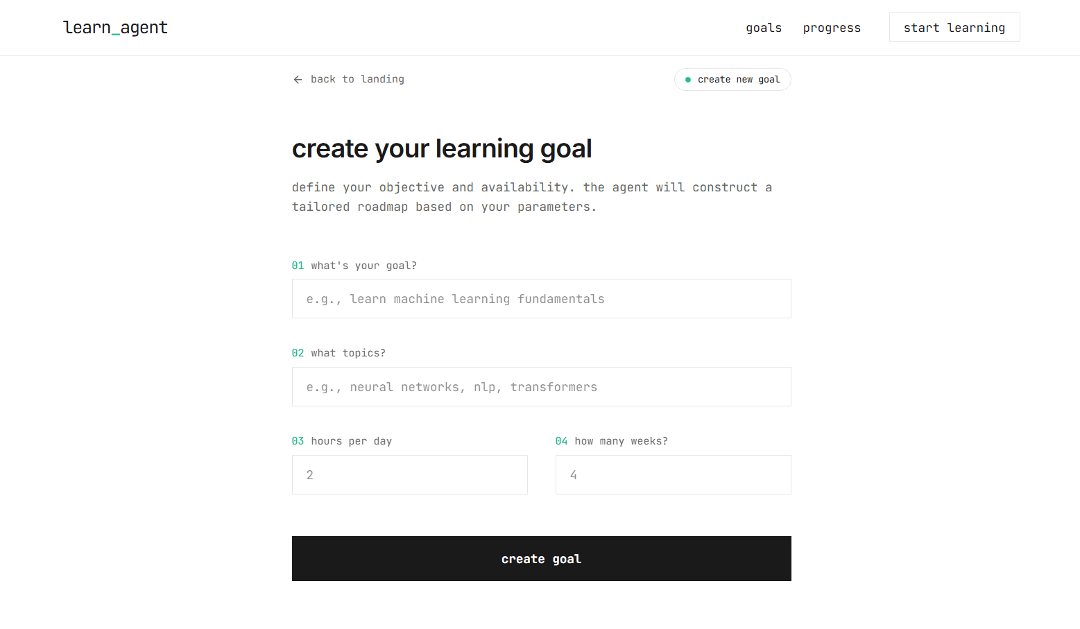 goal creation
